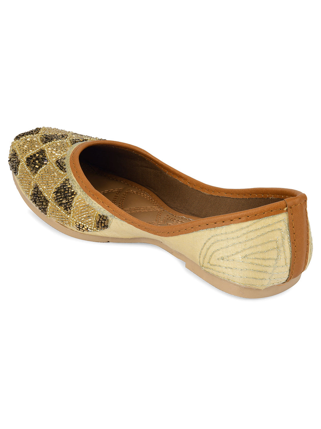 Desi Colour Women Indian Ethnic Footwear-Rhombus-Copper