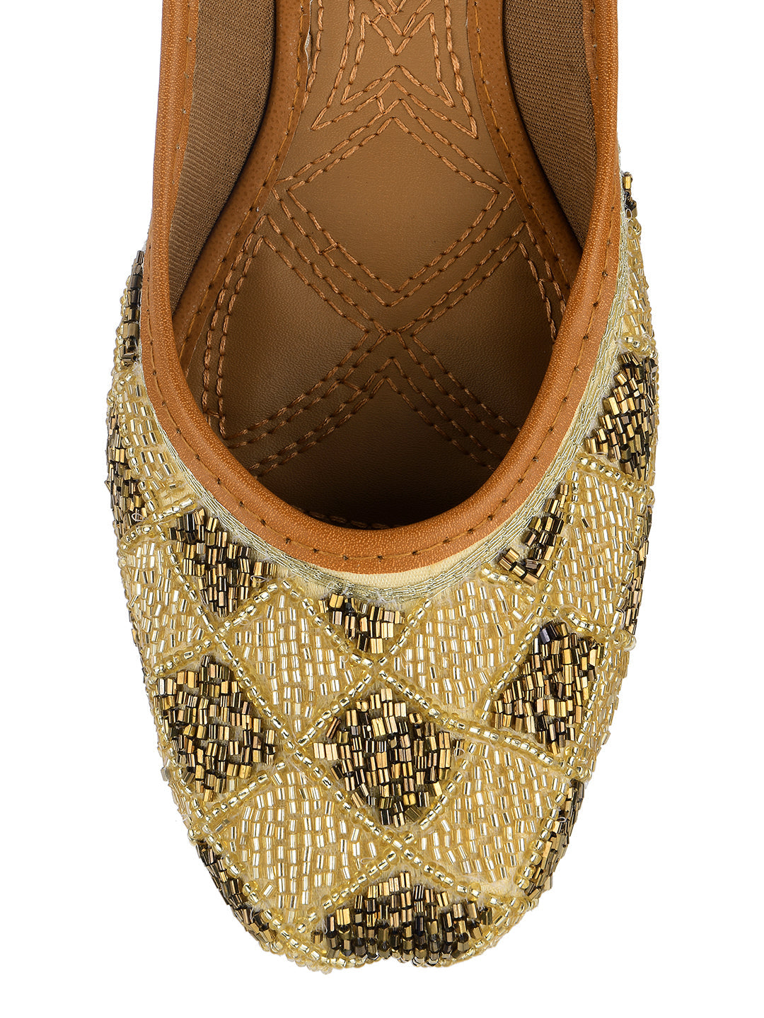 Desi Colour Women Indian Ethnic Footwear-Rhombus-Copper
