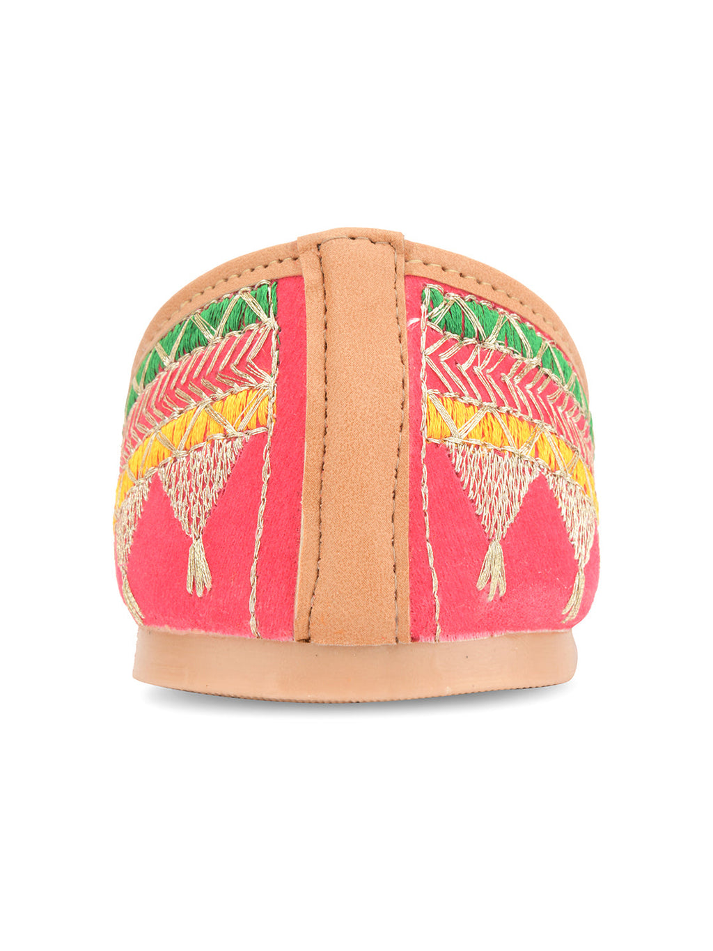 Desi Colour Women Indian Ethnic Footwear-New Mid Range- Pink Zari