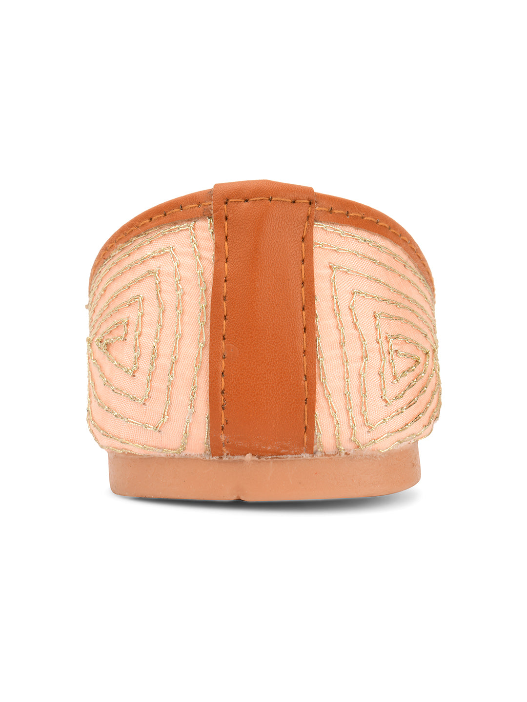Desi Colour Women Indian Ethnic Footwear-Peach Pink Pearl Work