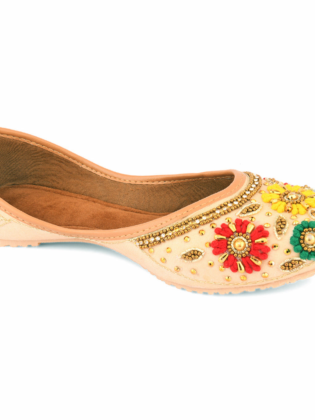 Desi Colour Women Indian Ethnic Footwear-Gold Multicolour