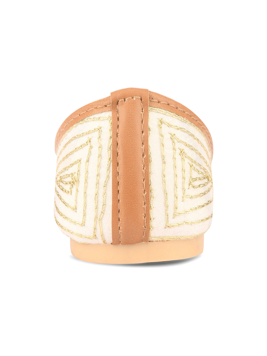 Desi Colour Women Indian Ethnic Footwear-White Dabka