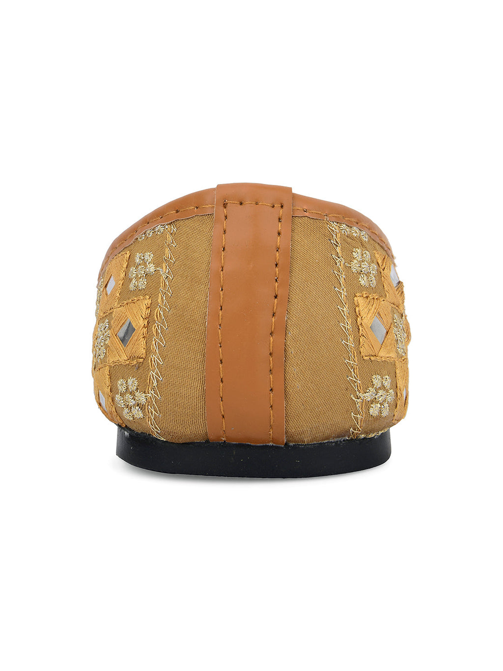 Desi Colour Women Indian Ethnic Footwear-Mini Mirror Emb- Gold