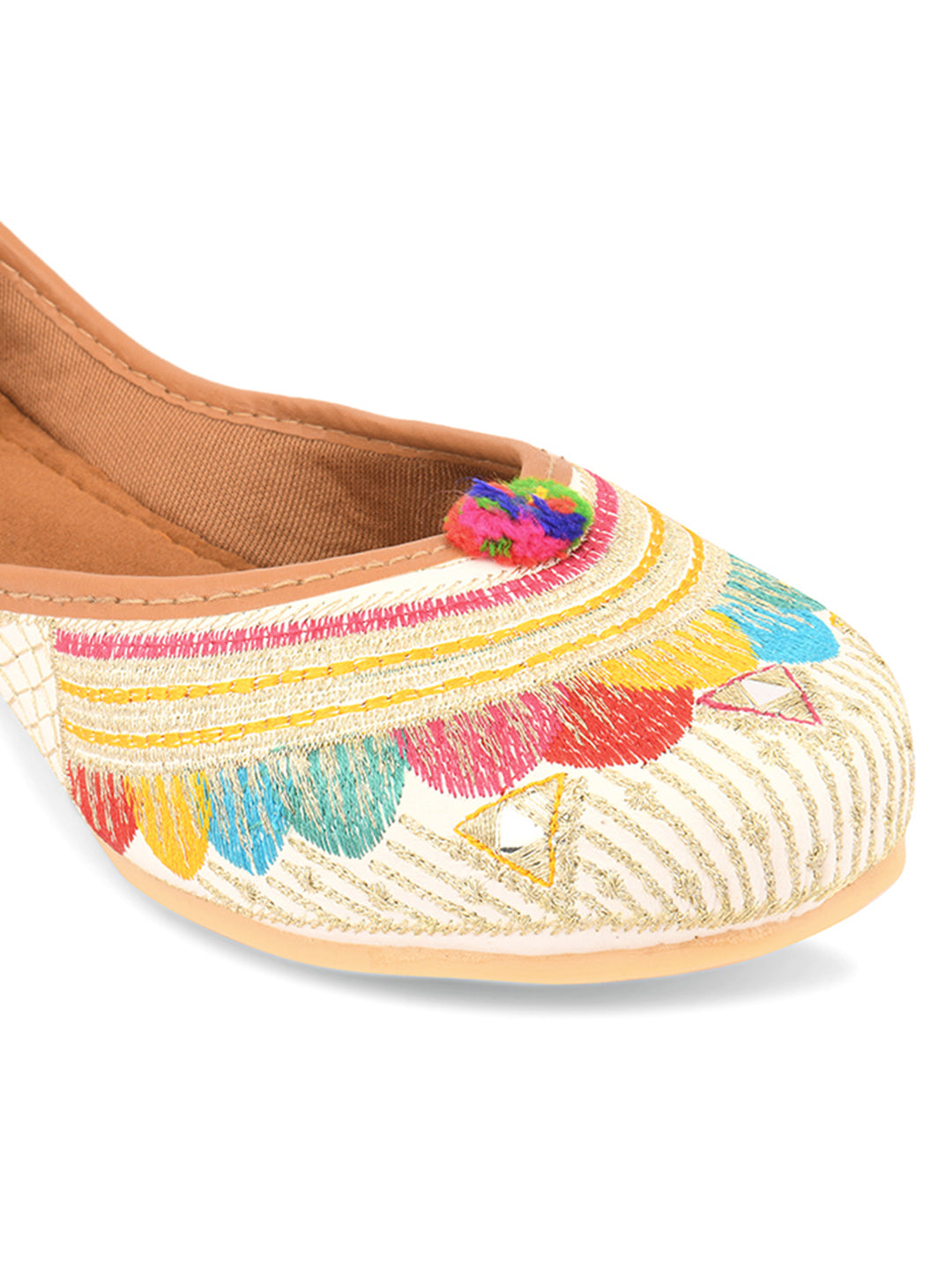 Desi Colour Women Indian Ethnic Footwear-Multi Flower