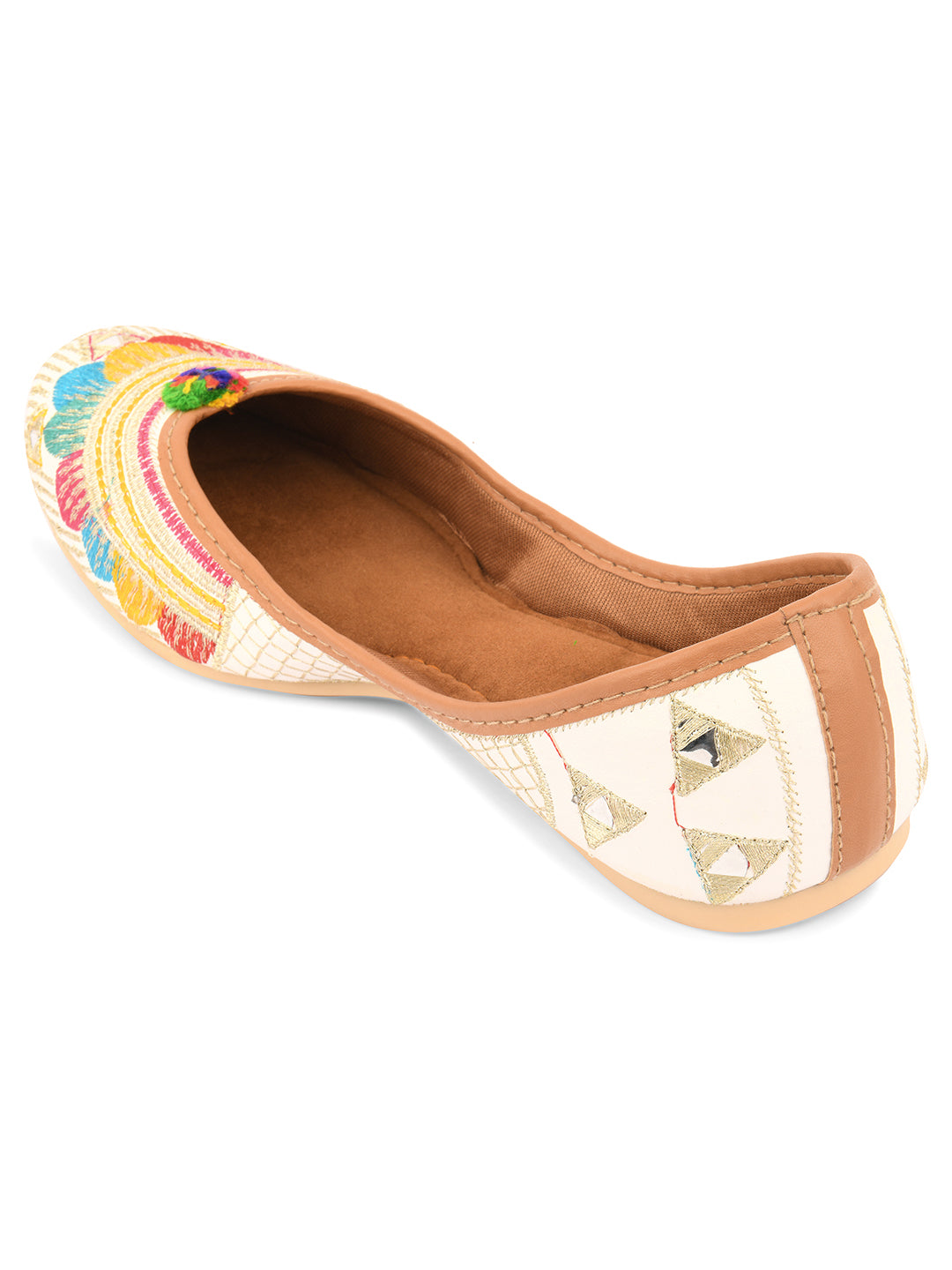 Desi Colour Women Indian Ethnic Footwear-Multi Flower