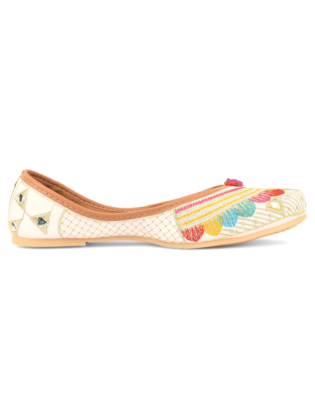 Desi Colour Women Indian Ethnic Footwear-Multi Flower