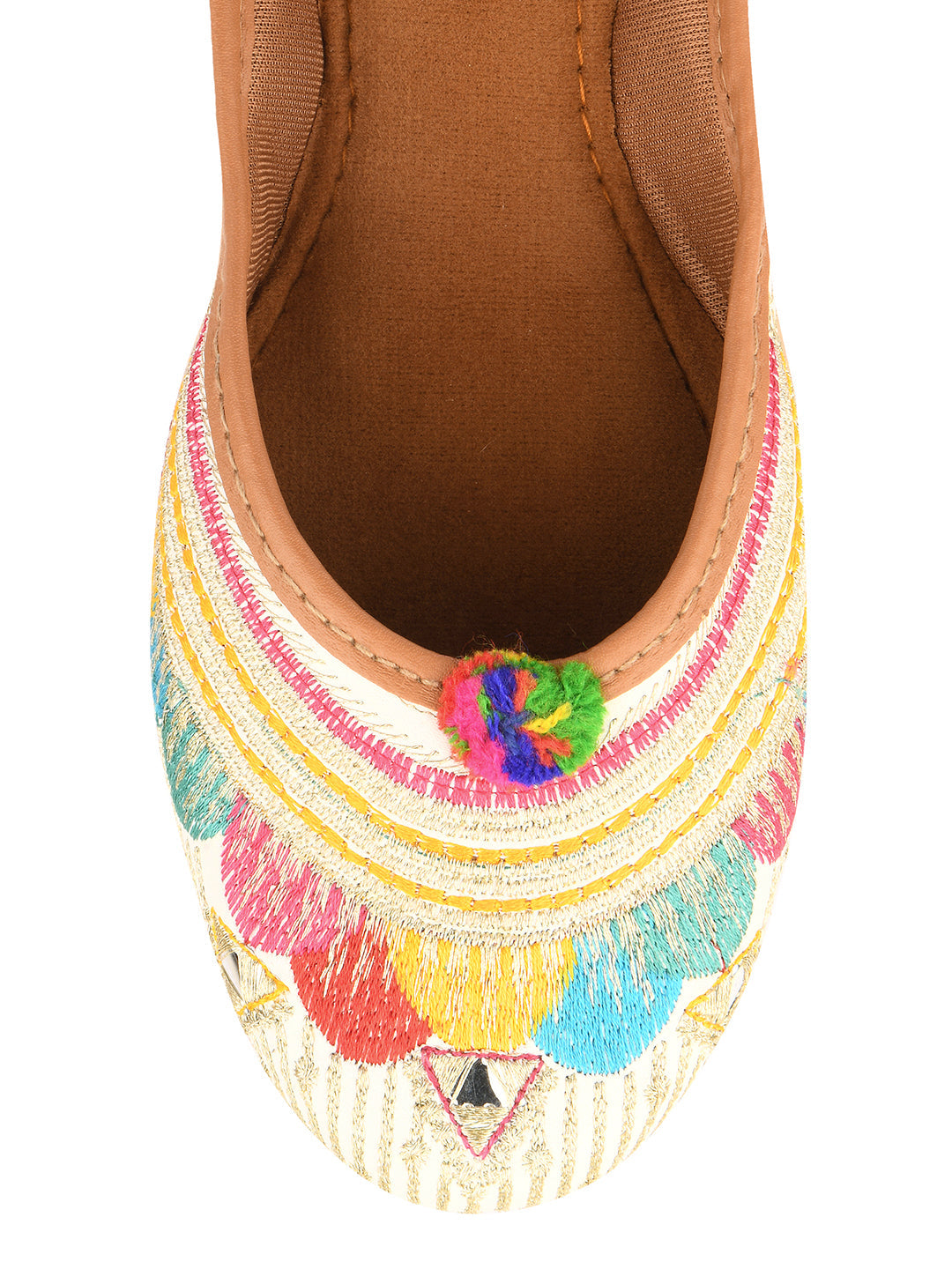 Desi Colour Women Indian Ethnic Footwear-Multi Flower