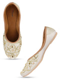 Desi Colour Women Indian Ethnic Footwear-Pearl Dabka