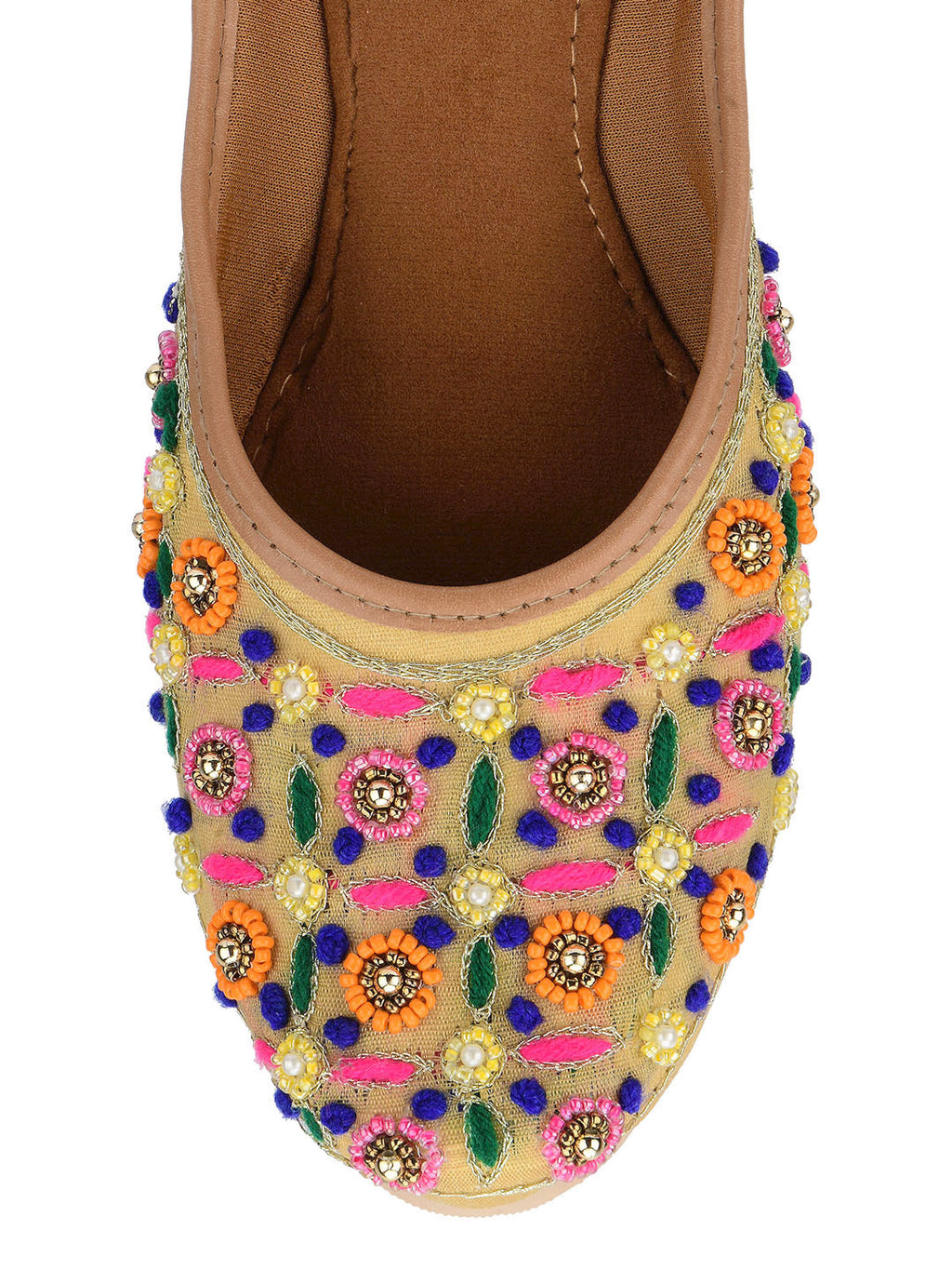 Desi Colour Women Indian Ethnic Footwear-Gold Multi