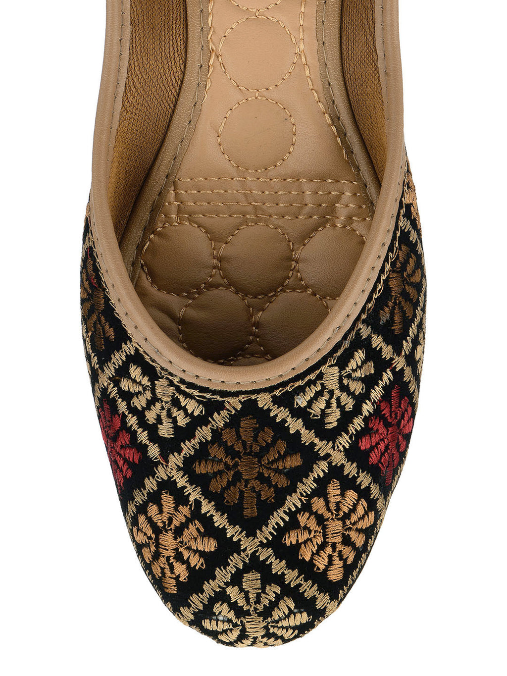 Desi Colour Women Indian Ethnic Footwear-Black Thread Work 2