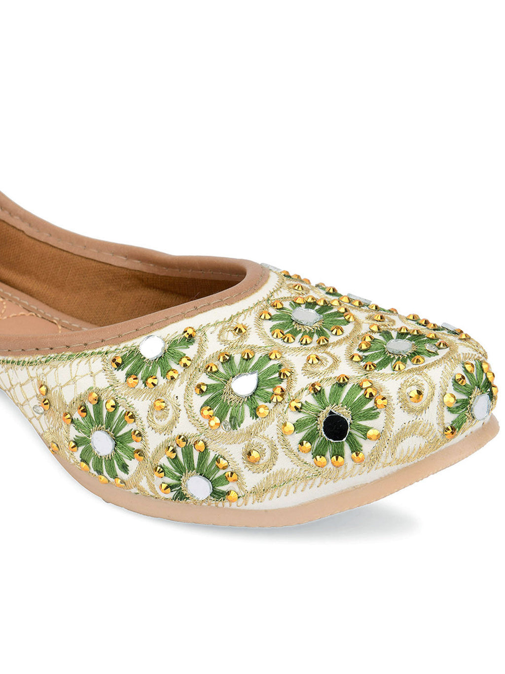 Desi Colour Women Indian Ethnic Footwear-Mini Dabka-Mirror Jarkan 4