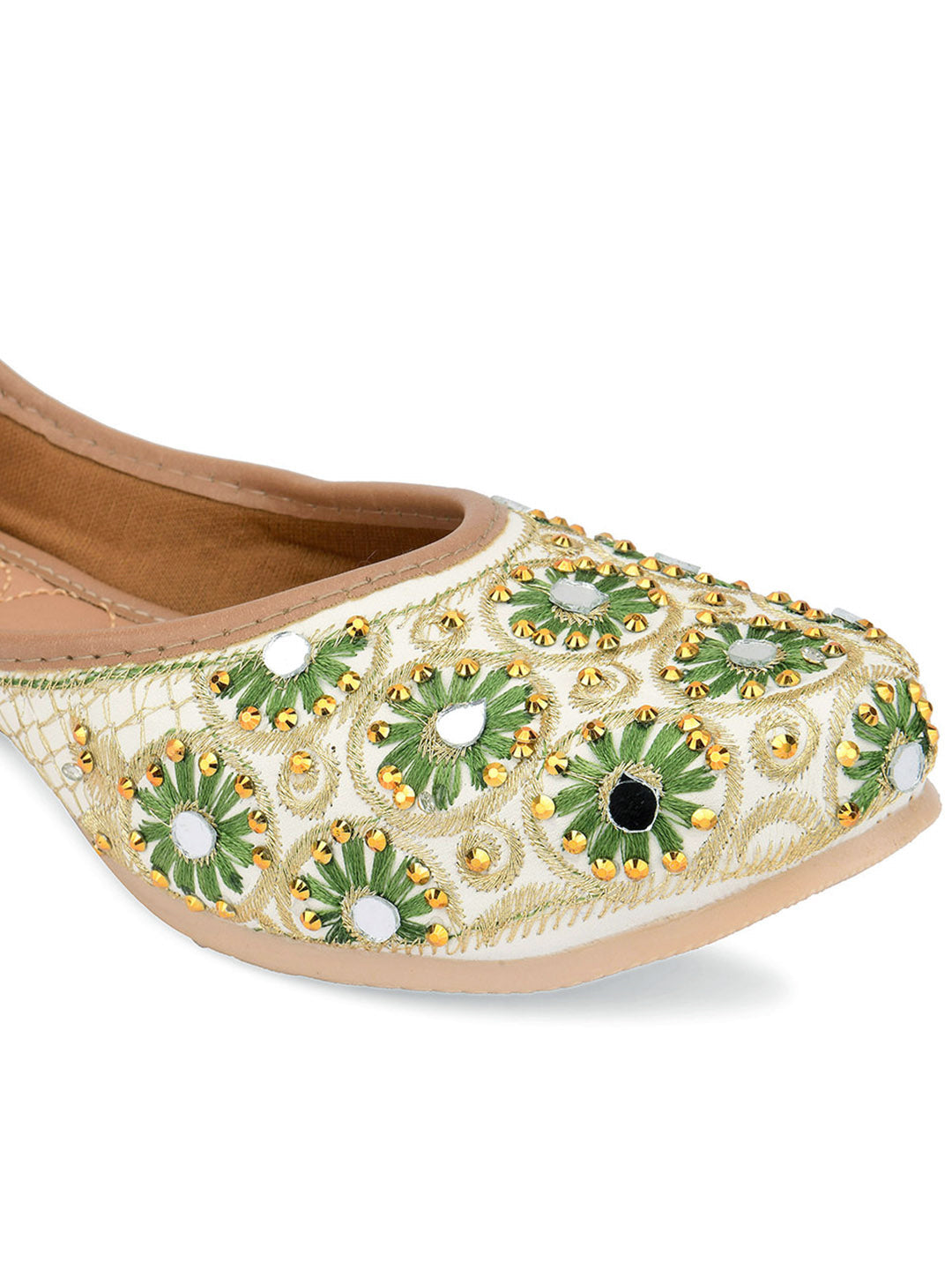 Desi Colour Women Indian Ethnic Footwear-Mini Dabka-Mirror Jarkan 4