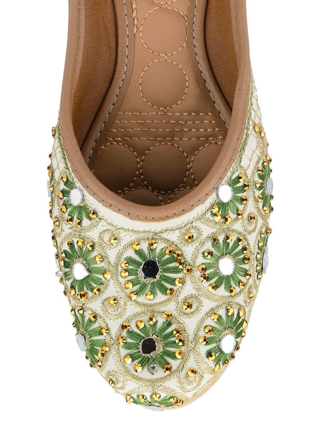 Desi Colour Women Indian Ethnic Footwear-Mini Dabka-Mirror Jarkan 4