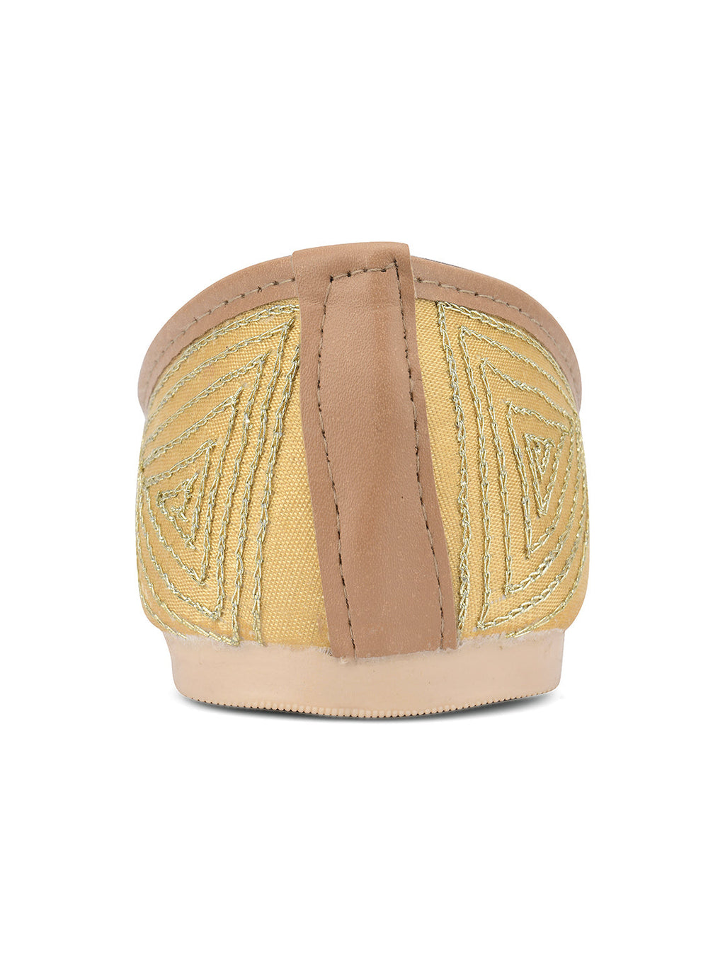 Desi Colour Women Indian Ethnic Footwear-Gold Firoji Emb