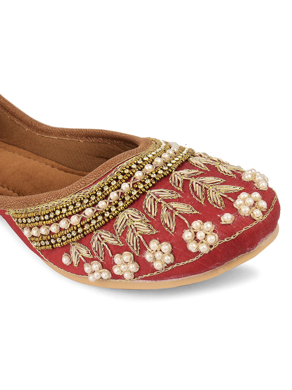 Desi Colour Women Indian Ethnic Footwear-Party Collection - Red