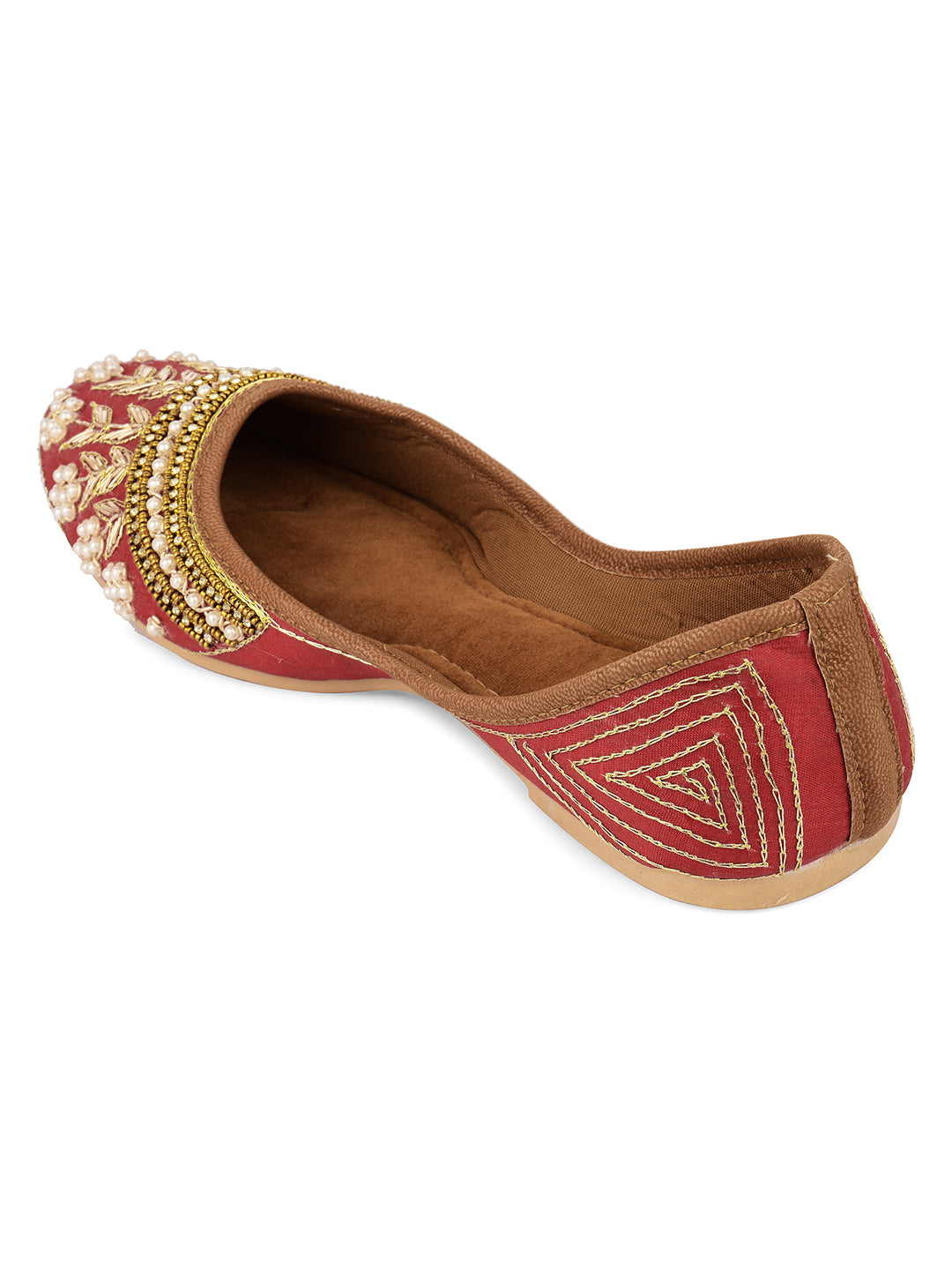 Desi Colour Women Indian Ethnic Footwear-Party Collection - Red