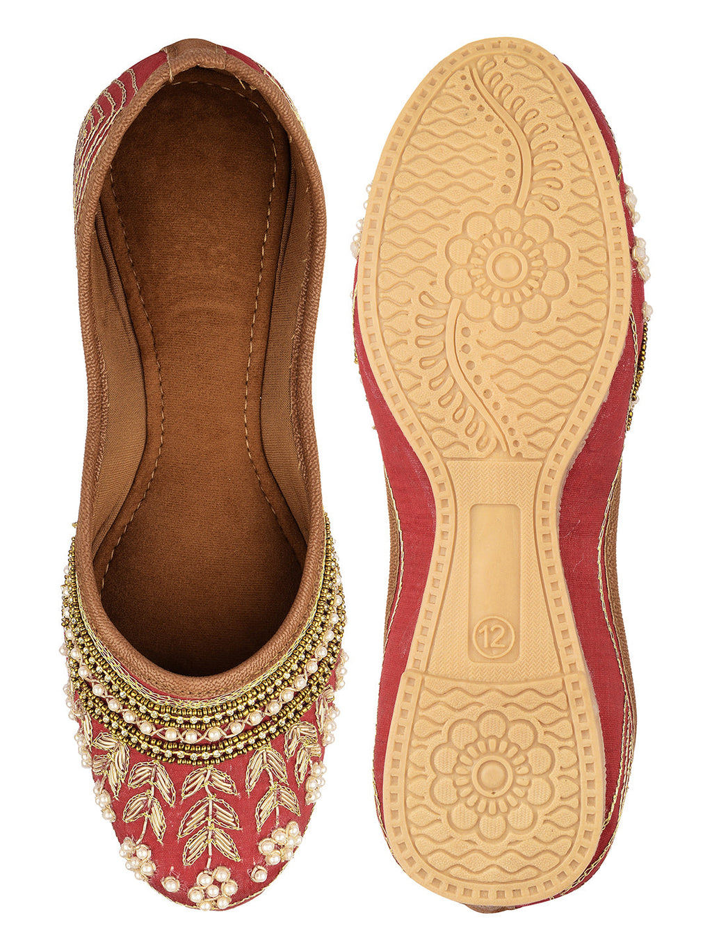 Desi Colour Women Indian Ethnic Footwear-Party Collection - Red