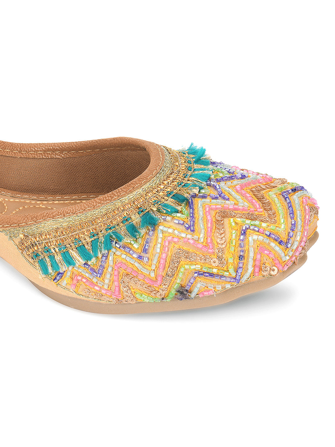 Desi Colour Women Indian Ethnic Footwear-Multi Zigzag