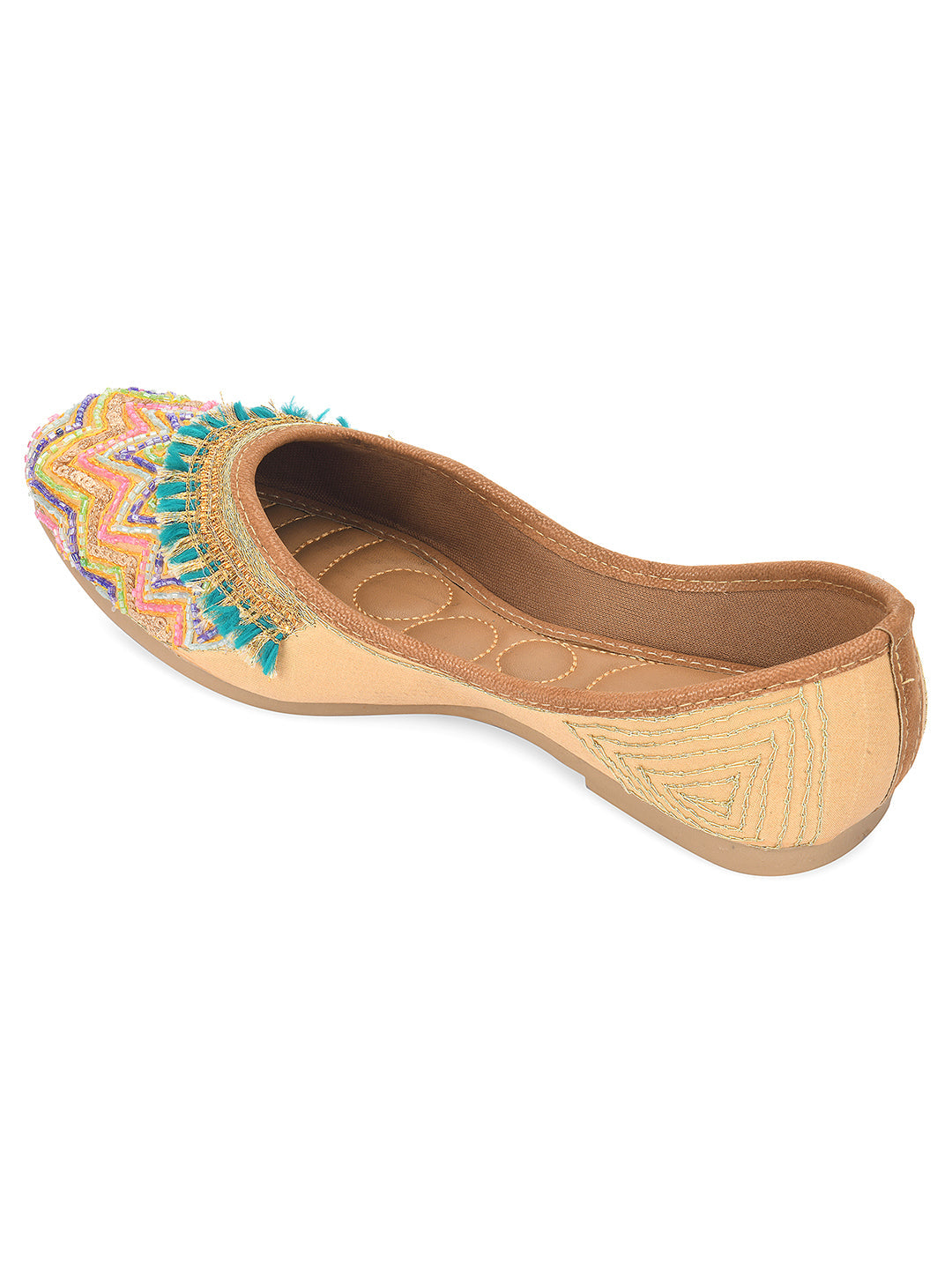 Desi Colour Women Indian Ethnic Footwear-Multi Zigzag