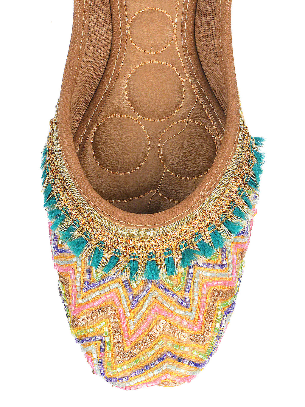 Desi Colour Women Indian Ethnic Footwear-Multi Zigzag