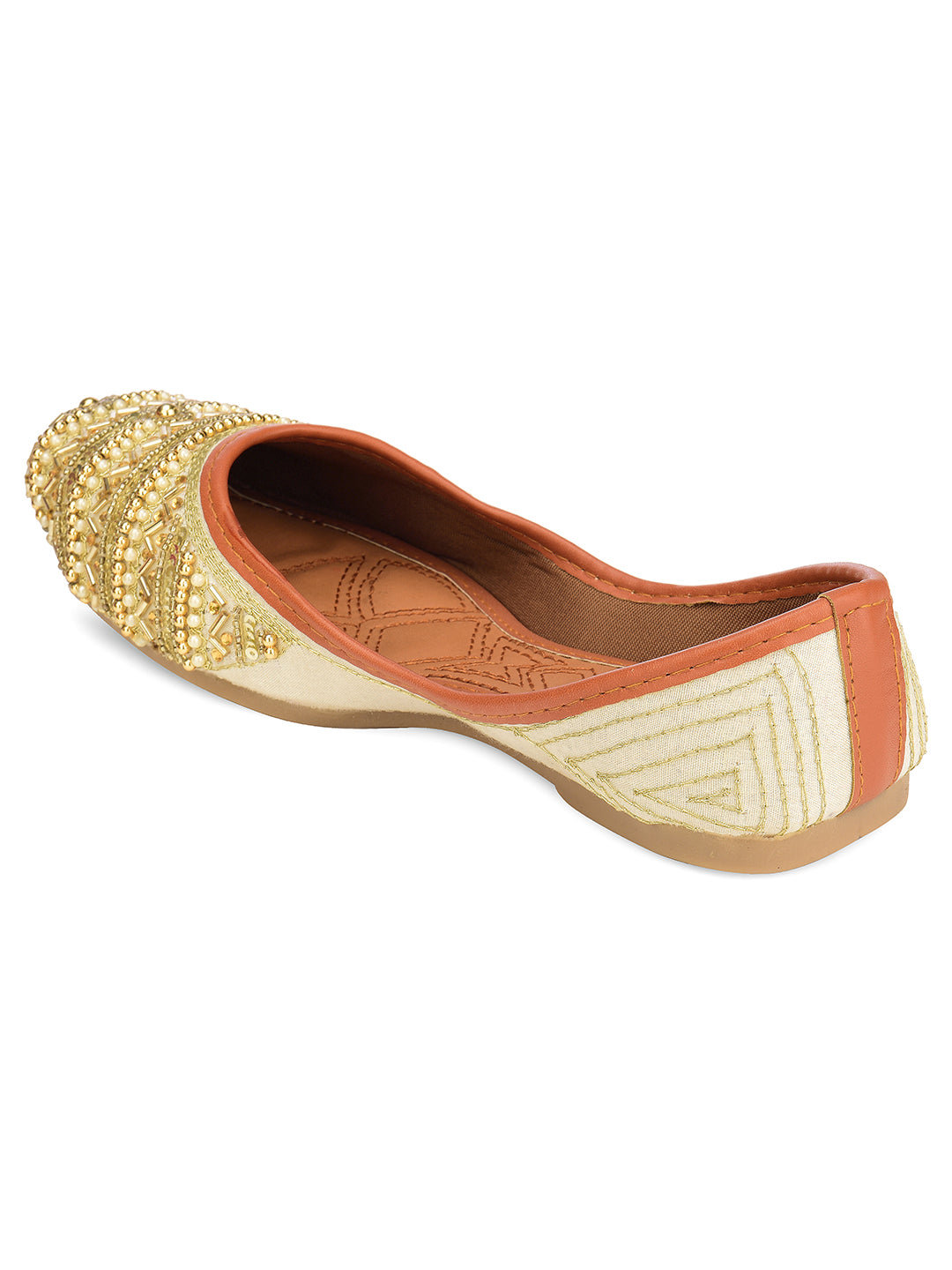 Desi Colour Women Indian Ethnic Footwear-Gold line