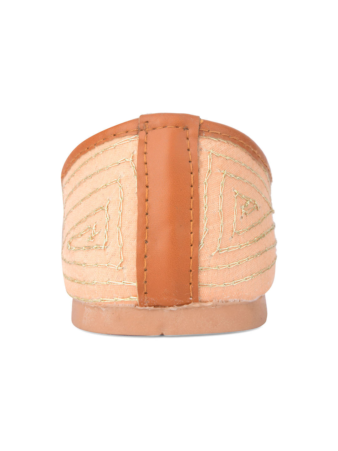 Desi Colour Women Indian Ethnic Footwear-Part Wear Peach Pearl Work