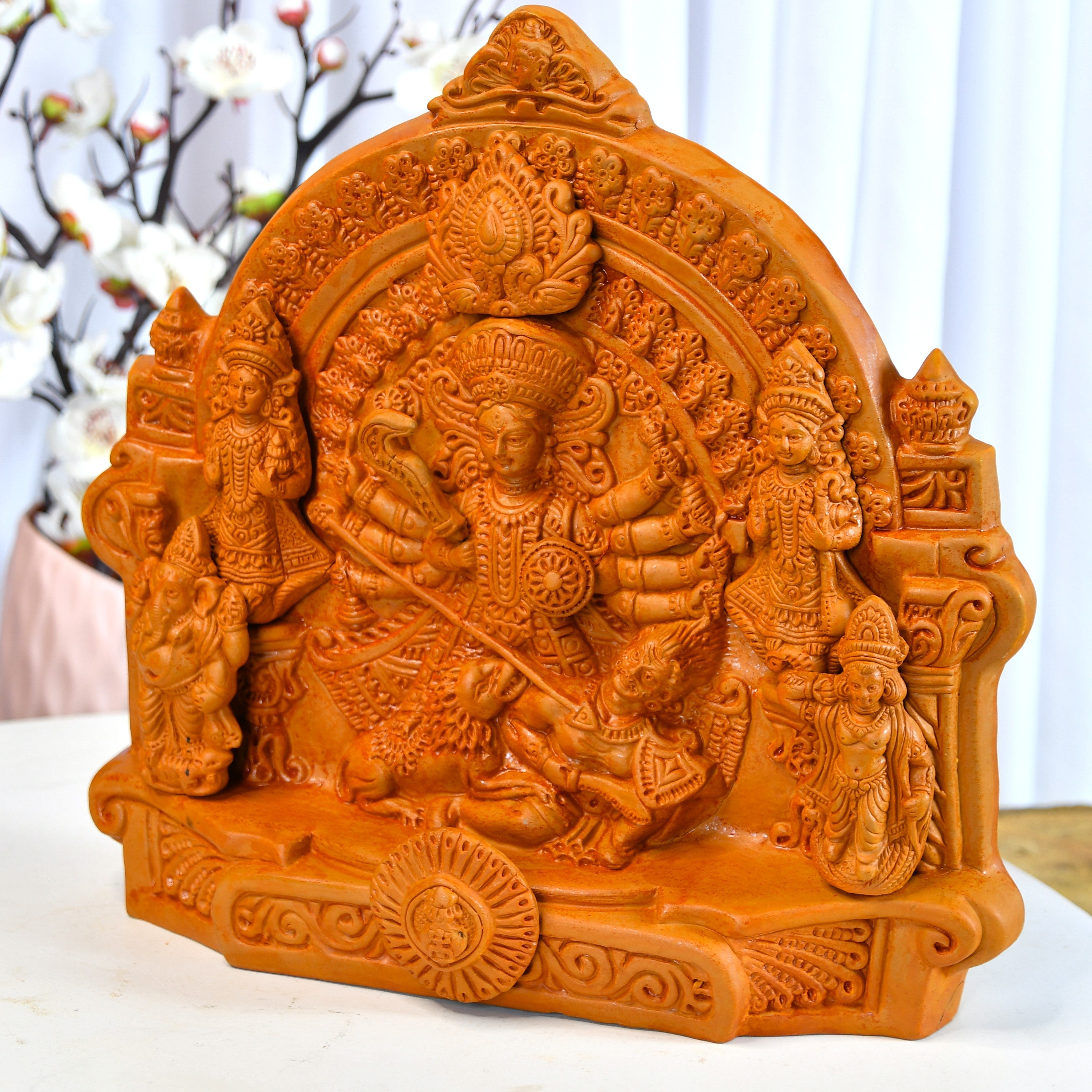 Sowpeace Premium Large Terracotta Durga Tabletop Decor