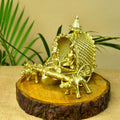 Sowpeace Handmade Dhokra Large Dhokra Craft / Cow Cart Brass Decor tabletop showpiece/figurine made of brass, by artisans, for home decoration and gifting (24cm, large, gold)
