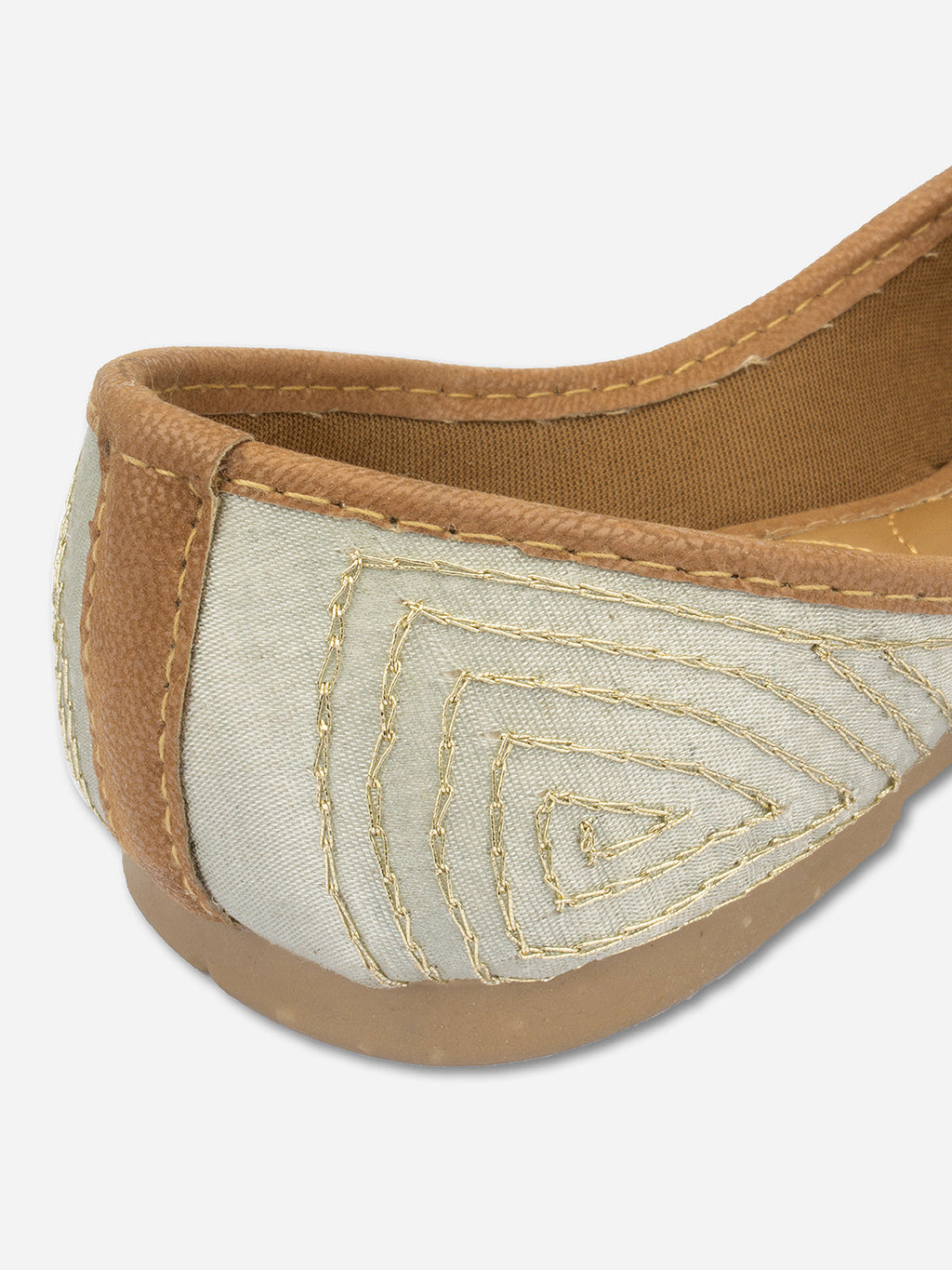 Desi Colour Women Indian Ethnic Footwear-Sea Green Pearl Shine