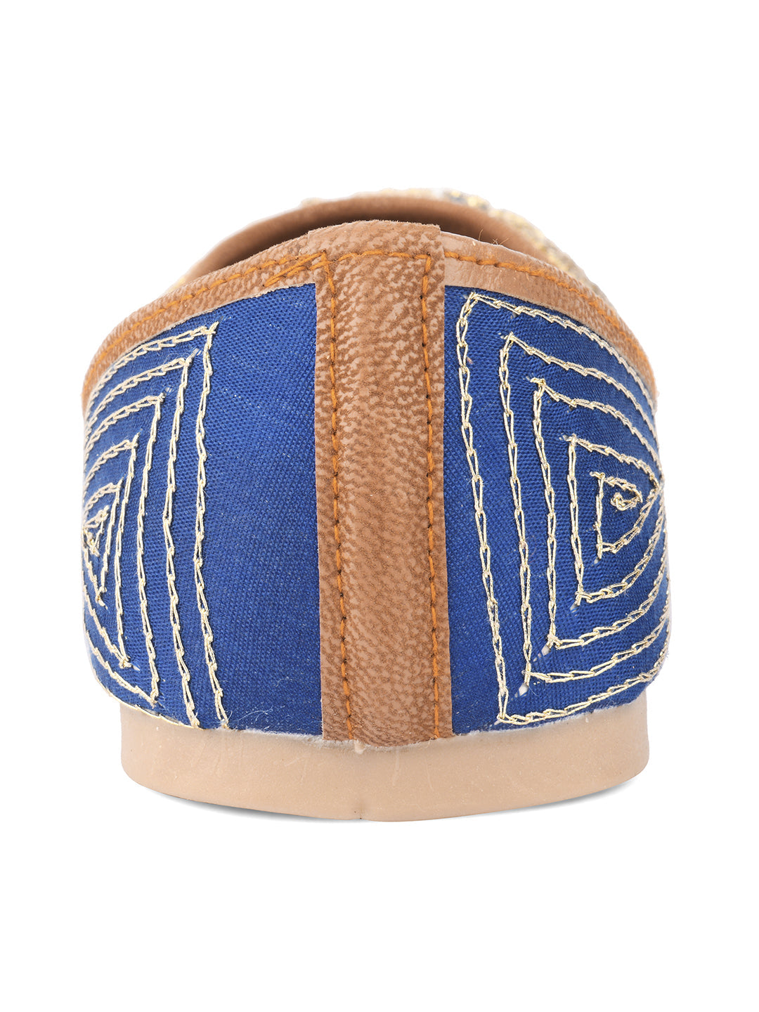 Desi Colour Women Indian Ethnic Footwear-Royal Blue Emb