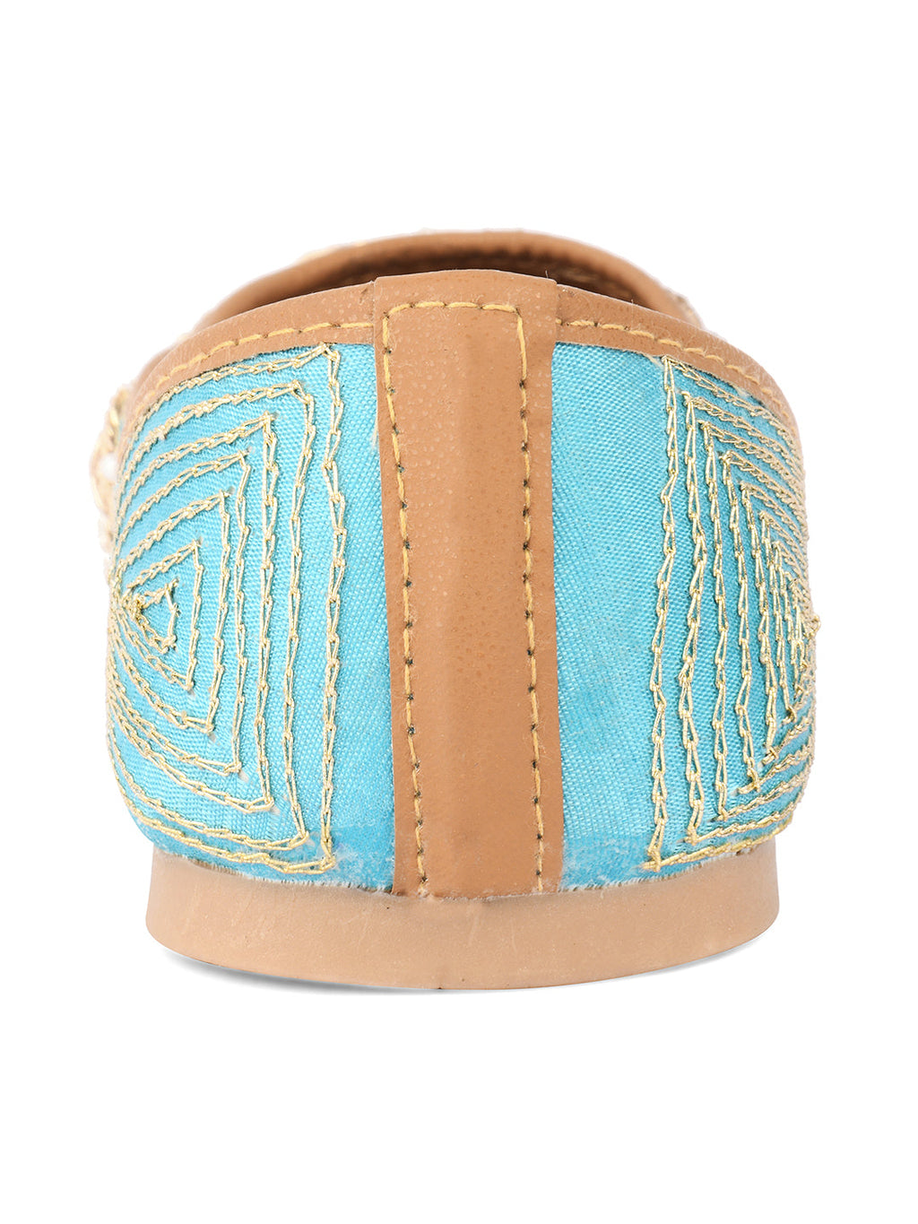 Desi Colour Women Indian Ethnic Footwear-Sky Blue Dabka