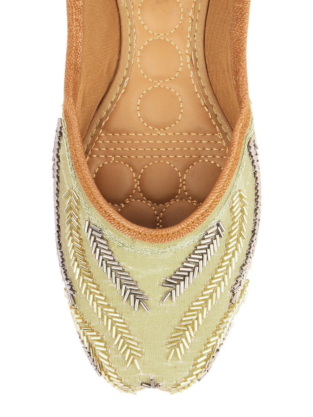 Desi Colour Women Indian Ethnic Footwear-Gold Lines