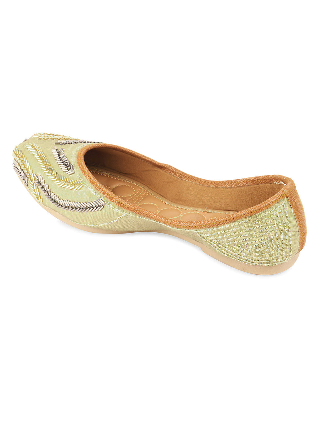 Desi Colour Women Indian Ethnic Footwear-Gold Lines