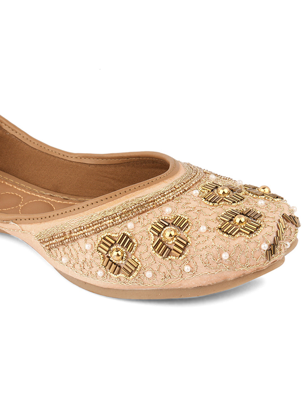 Desi Colour Women Indian Ethnic Footwear-Party Collection - Peach