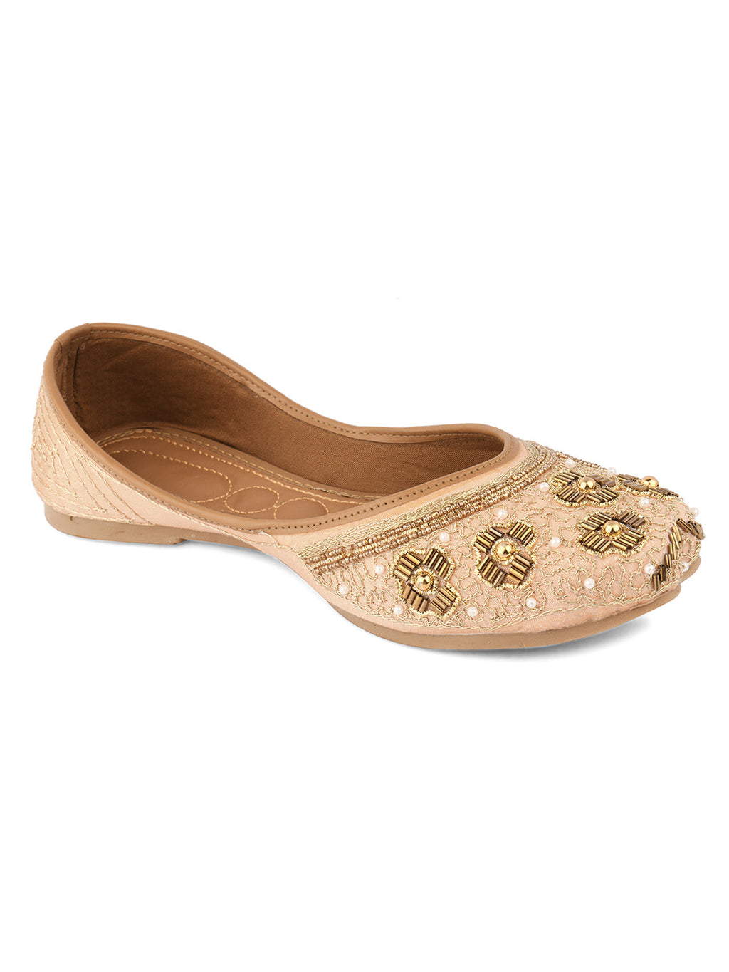 Desi Colour Women Indian Ethnic Footwear-Party Collection - Peach