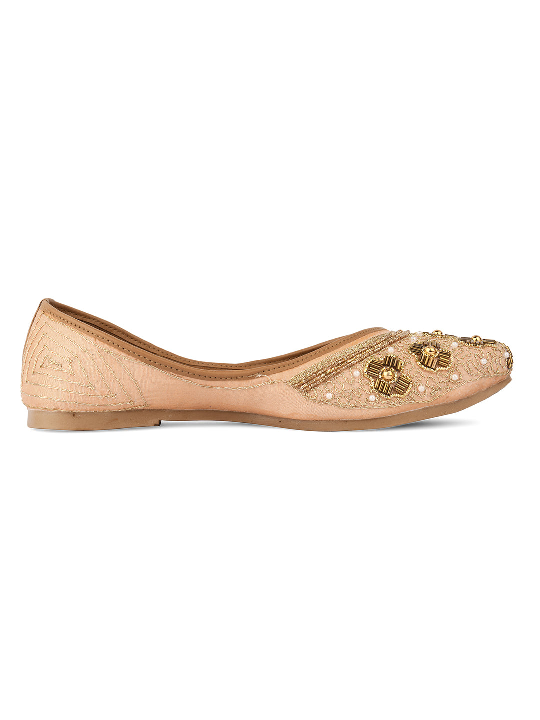 Desi Colour Women Indian Ethnic Footwear-Party Collection - Peach