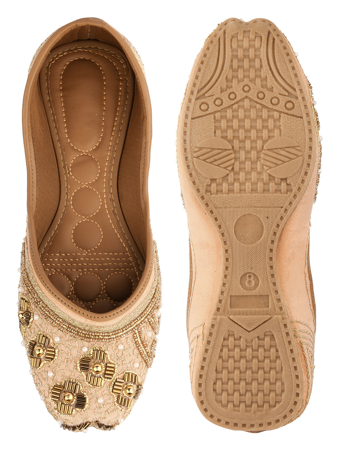 Desi Colour Women Indian Ethnic Footwear-Party Collection - Peach