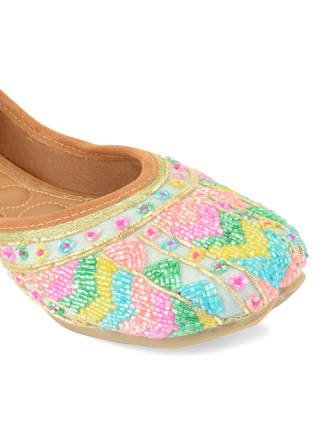 Desi Colour Women Indian Ethnic Footwear-Grey Multicolour