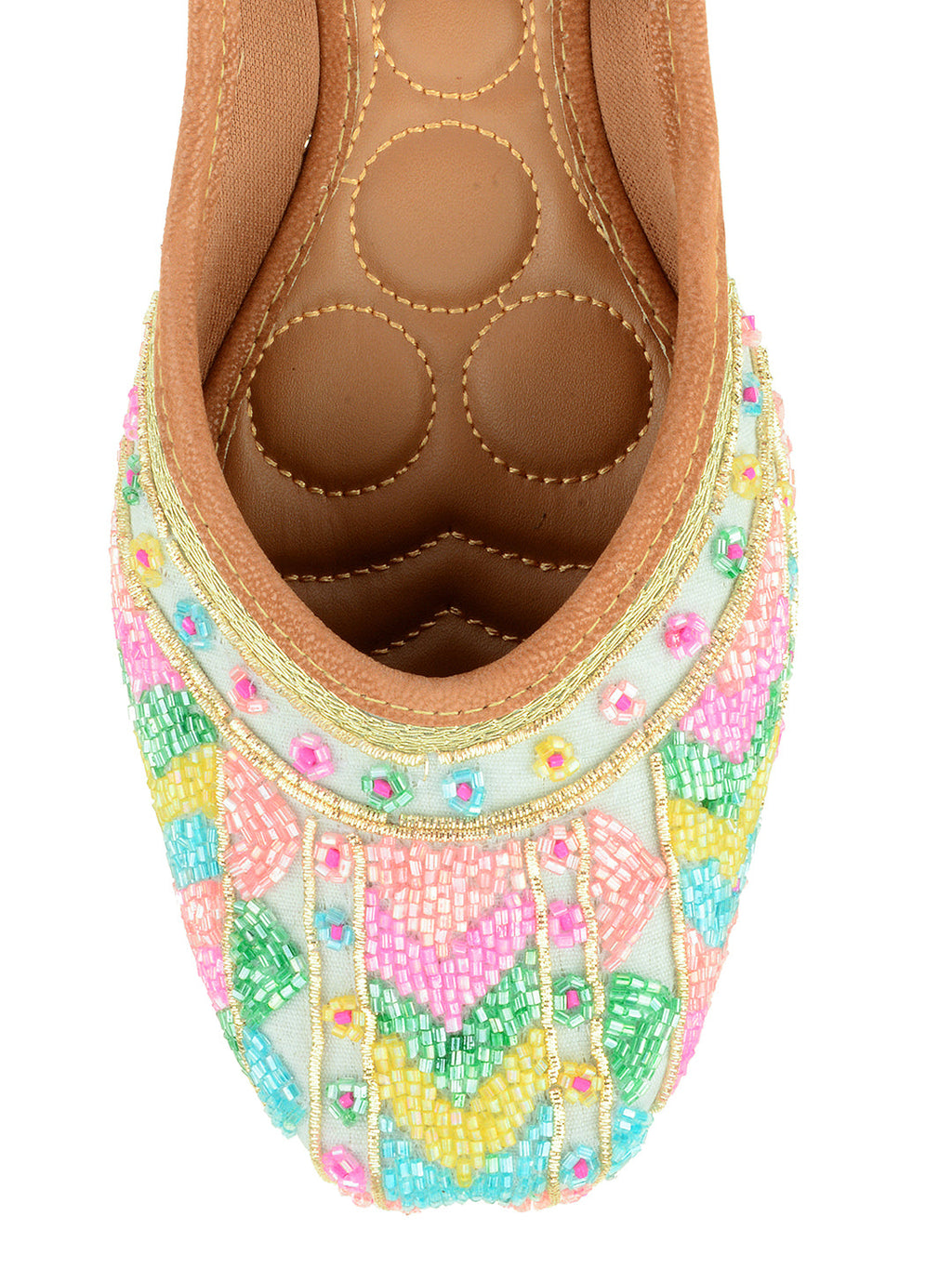 Desi Colour Women Indian Ethnic Footwear-Grey Multicolour