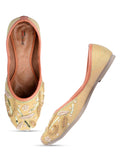 Desi Colour Women Indian Ethnic Footwear-Gold Emb