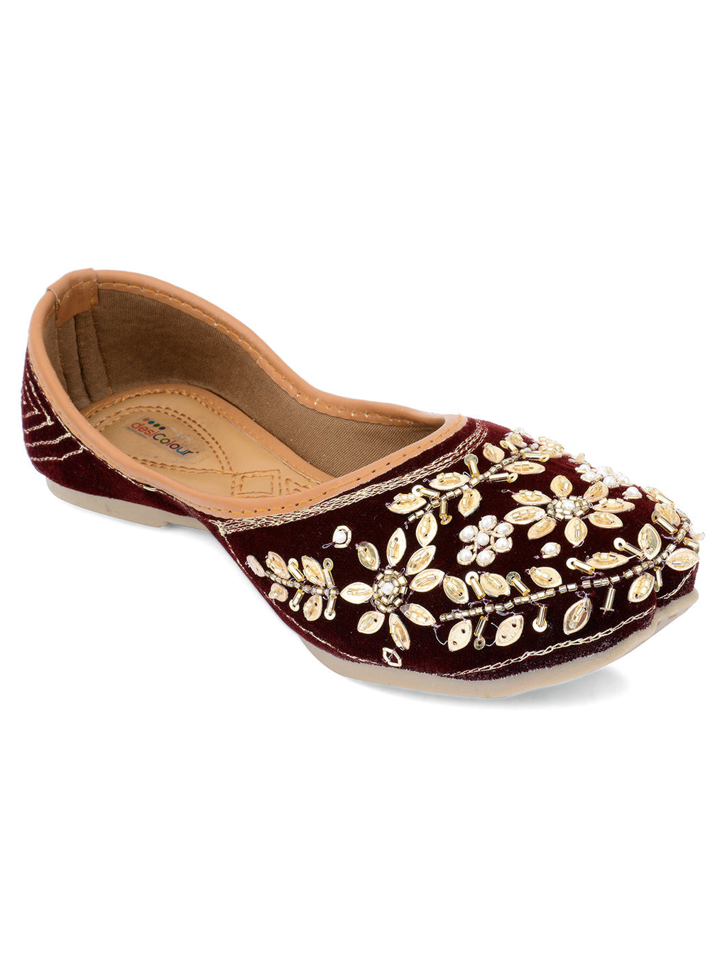 Desi Colour Women Indian Ethnic Footwear-Velvet Wedding-6