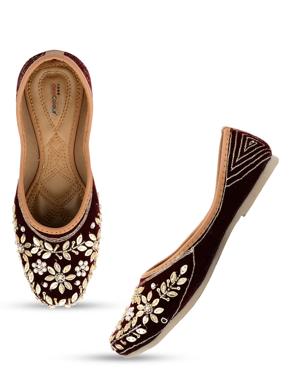 Desi Colour Women Indian Ethnic Footwear-Velvet Wedding-6