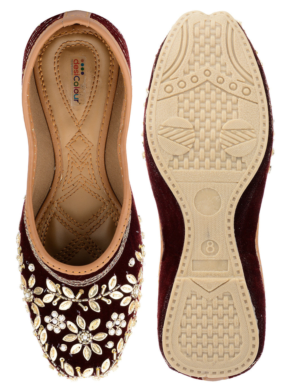 Desi Colour Women Indian Ethnic Footwear-Velvet Wedding-6