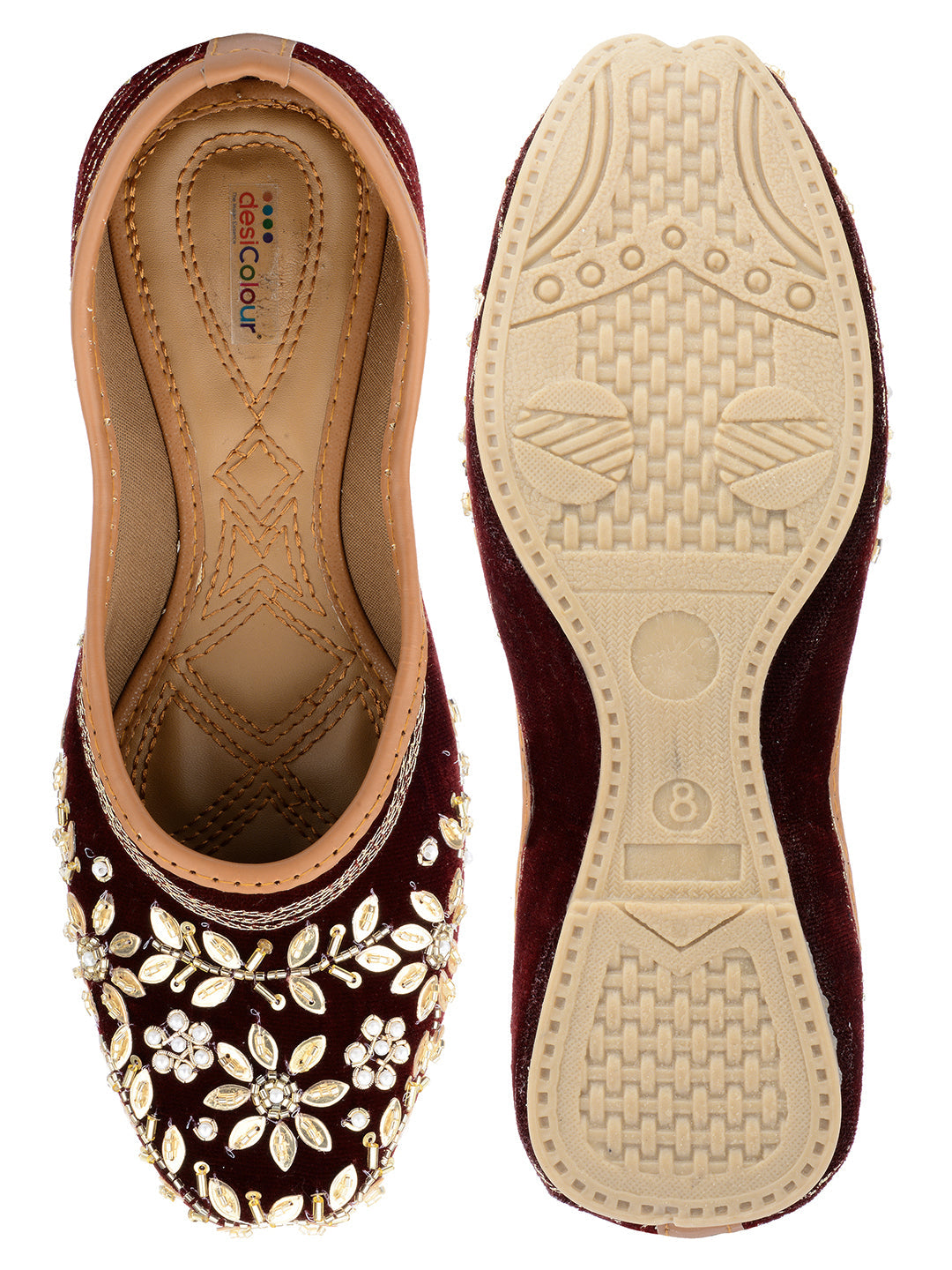 Desi Colour Women Indian Ethnic Footwear-Velvet Wedding-6