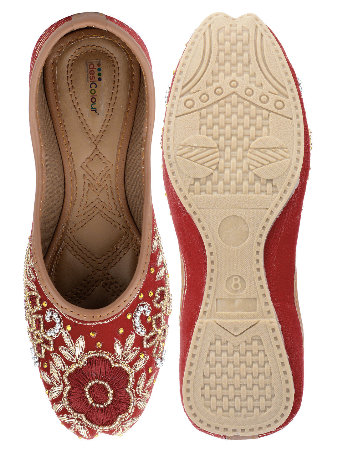 Desi Colour Women Indian Ethnic Footwear-Velvet Wedding-5