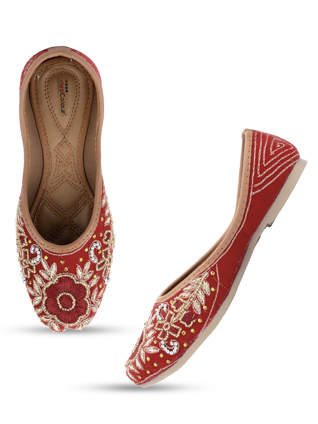Desi Colour Women Indian Ethnic Footwear-Velvet Wedding-5