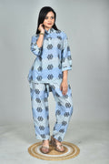 Morchari Digital Print Semi Muslin Co-Ord Set Top & Trouser-Multicolor