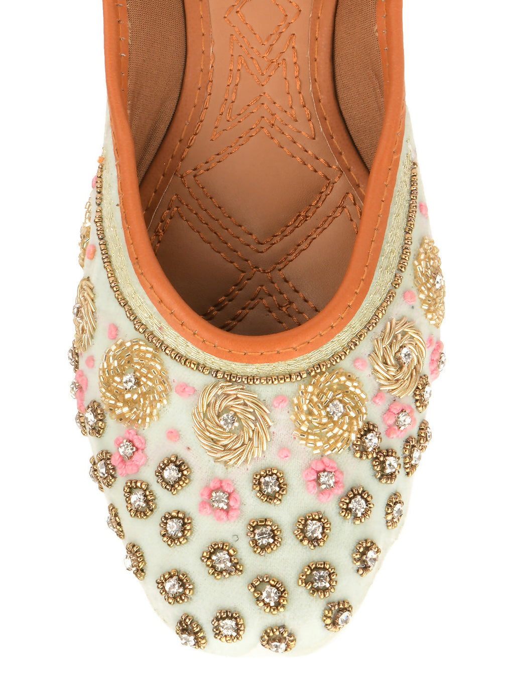 Desi Colour Women Indian Ethnic Footwear-Grey Emb