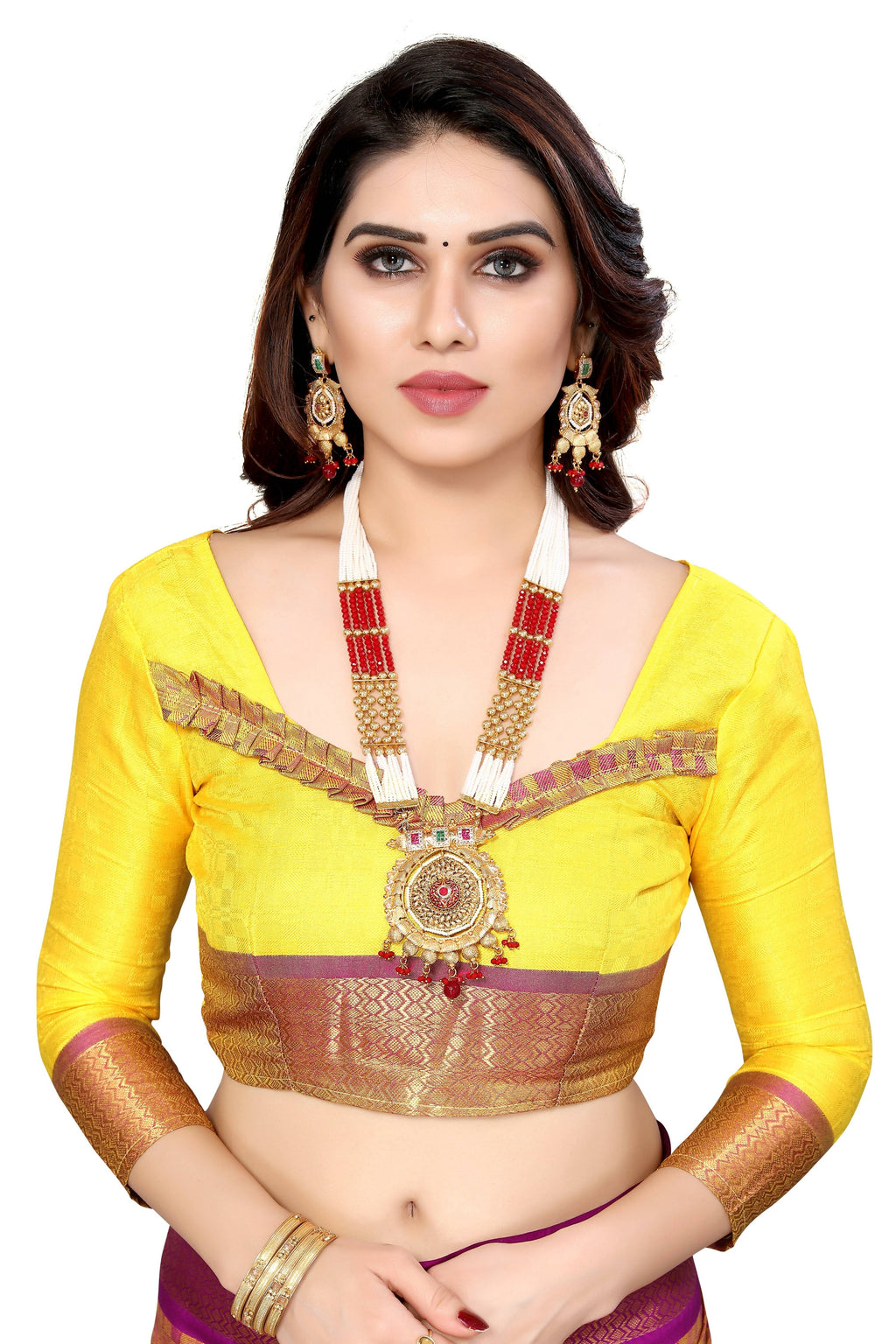 Vamika Weaving Yellow Cotton Silk Saree