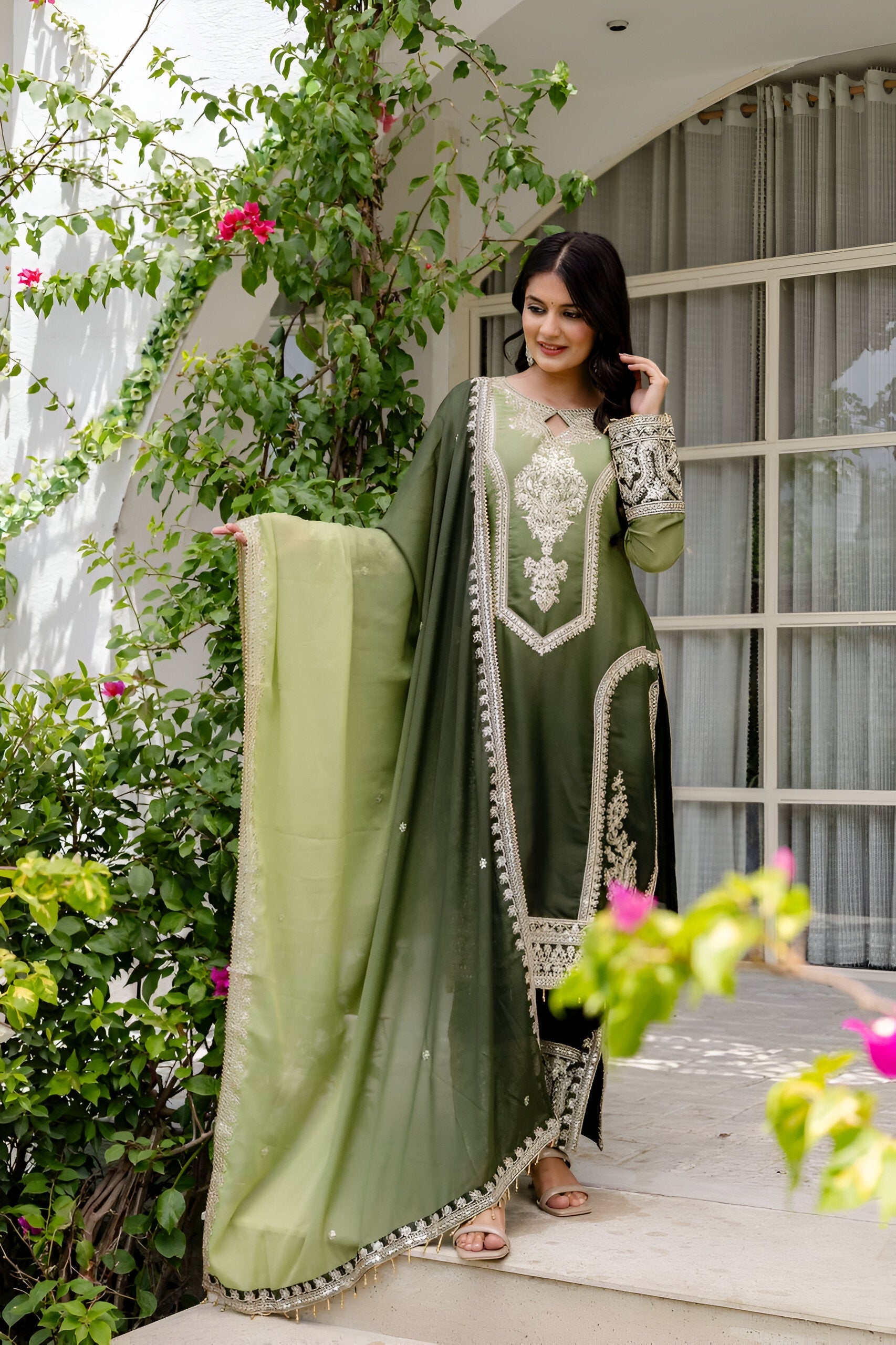 Lehenga Mart Designer Salwar Suit for Women or Girls - Pista Green